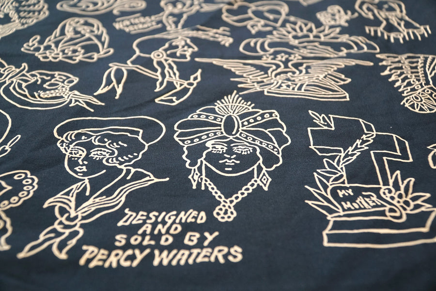 Percy Waters Blue Print Tapestry