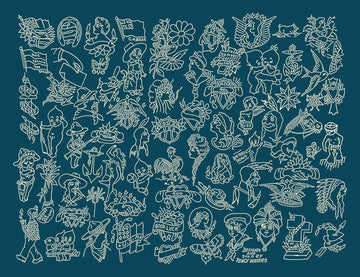 Percy Waters Blue Print Tapestry