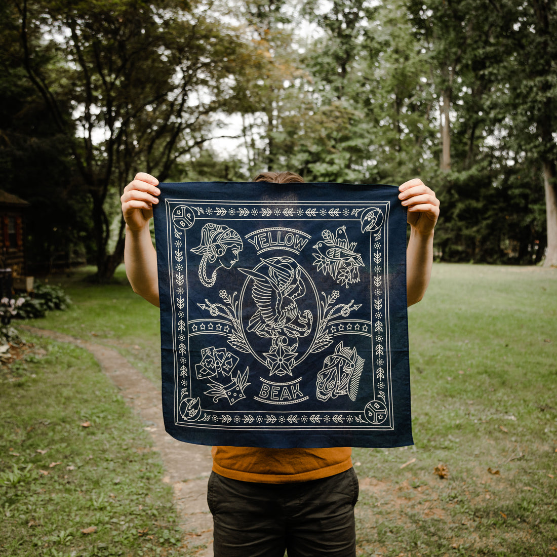 Yellow Beak Press Blue Bandana