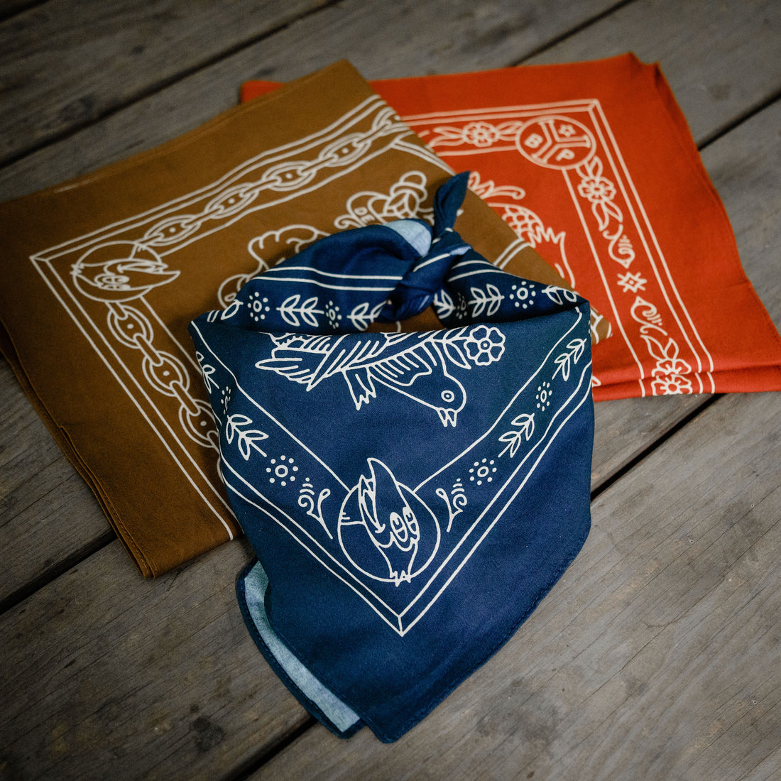 Yellow Beak Press Brown Bandana