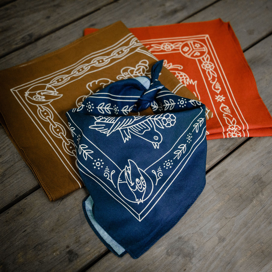 Yellow Beak Press Brown Bandana