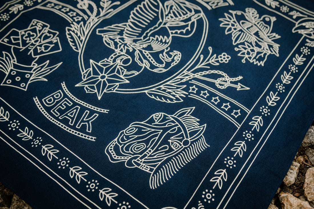 Yellow Beak Press Blue Bandana