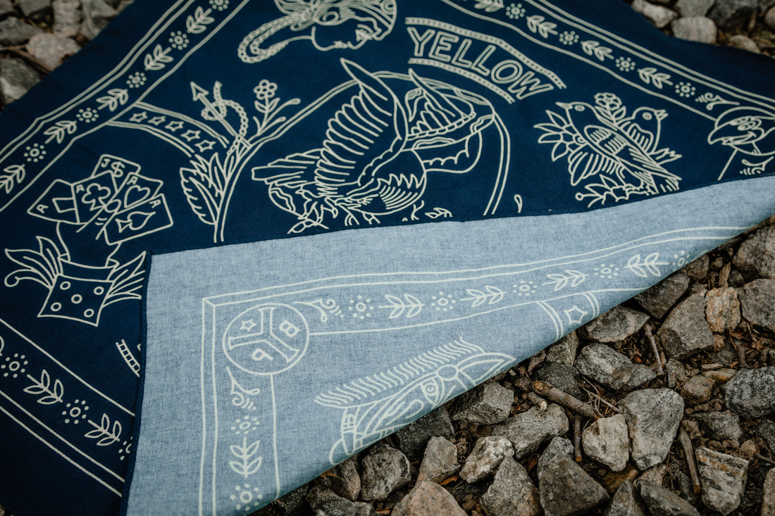Yellow Beak Press Blue Bandana