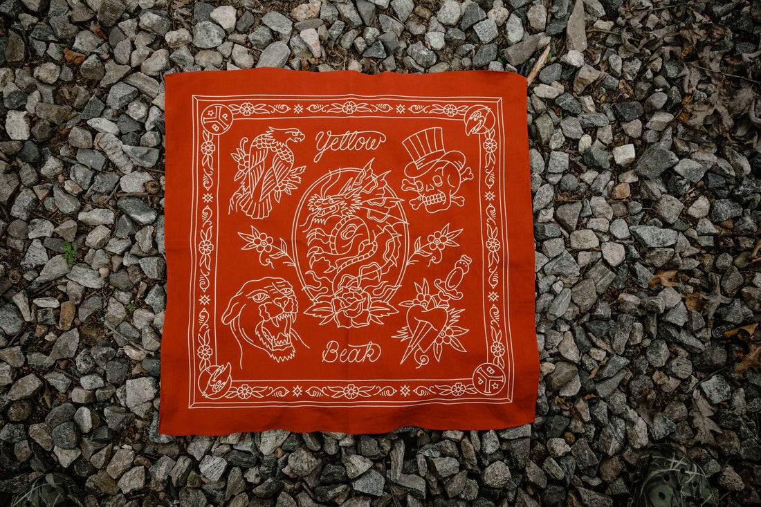 Yellow Beak Press Red Bandana