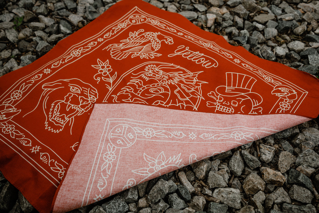 Yellow Beak Press Red Bandana