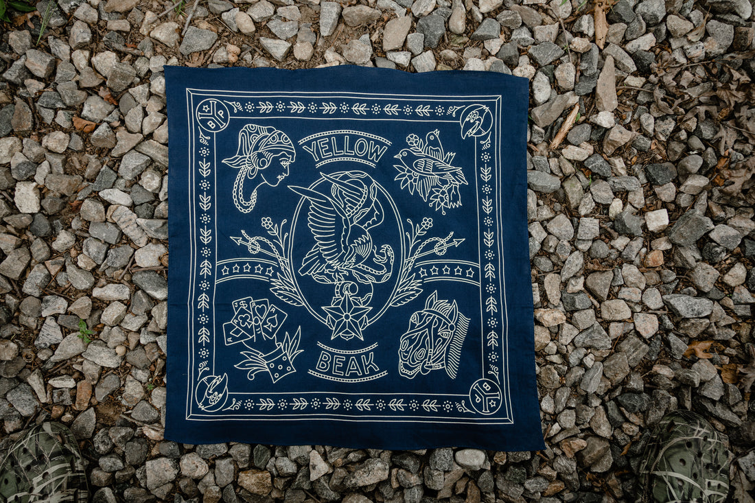 Yellow Beak Press Blue Bandana