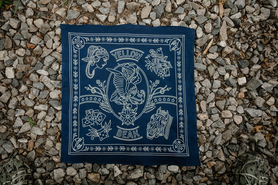 Yellow Beak Press Blue Bandana